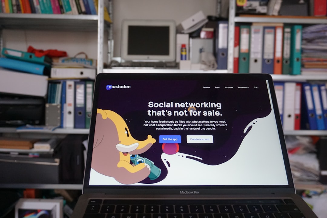 Mastodon social network - joinmastodon.org website on laptop / macbook